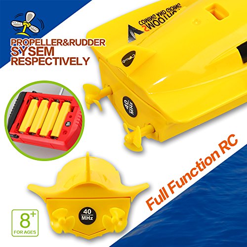 Litzpy's EP Top Racer High Speed Remote Control Electric Boat RC Boat Yellow - For In Water Use Only