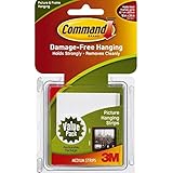 Command Medium Picture-Hanging Strips 12-Picture, White