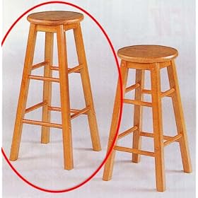 2 Oak Finish Wooden Bar Stools 29 Inch Kitchen Stool by Coaster