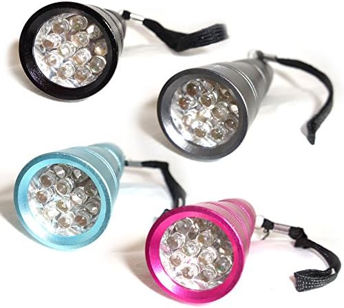 Amaze Pets - UV Flashlight (4 Pack) Blacklight Detects Pets Urine Dogs Stains Cats Odor Detector, Find Stains on Carpet, Rugs (12 Ultraviolet LEDs)