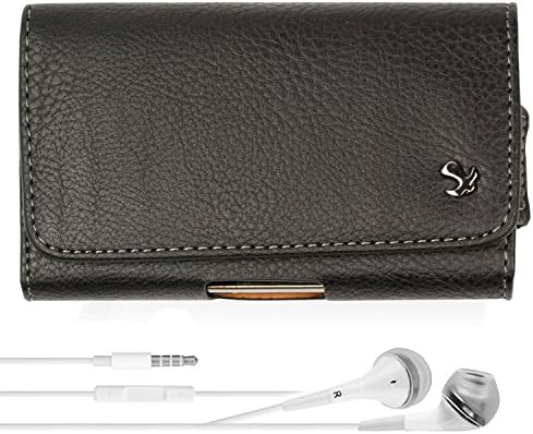 iPhone 7 Plus Case Vegan Nylon Hip Leather Holster, Protective Tough Horizontal Hip Pouch [SAM066] + VG Headphones