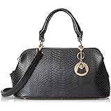 MG Collection Elpida Faux Crocodile Rhinestone Accent Doctor Handbag