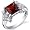 Princess Cut 2.00 carats Garnet Cubic Zirconia Ring in Sterling Silver Rhodium Finish Size 5, Available in Sizes 5 thru 9
