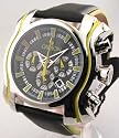 MENS CROTON LEATHER CHRONOGRAPH DATE WATCH CC311219BSYL