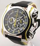 MENS CROTON LEATHER CHRONOGRAPH DATE WATCH CC311219BSYL