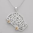 Necklace With 1.00ctw Precious Stones - Genuine Citrines and Topazes 925 Sterling silver. Total item weight 7.0g Length 17.5in