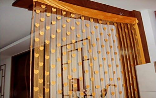 MIHI Window Room Divider Curtain Valance Heart Line Tassel String Door Curtain