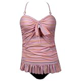 Bikini Set Tankini Pink Thin Stripe