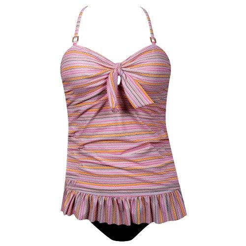 Bikini Set Tankini Pink Thin Stripe
