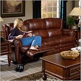 IMAGE OF Buckingham Dual Reclining Leather Sofa Leather: Chestnut