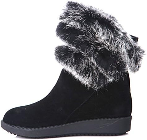 BTE Women's Winter Insulated Full Fur Trim Fashion Snom Ankle Boots 41EU Black