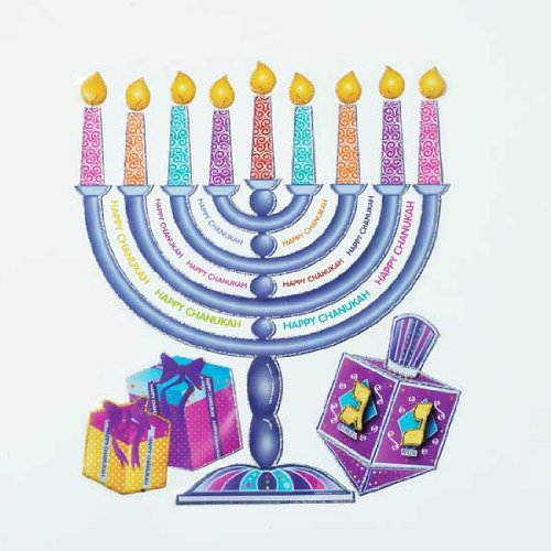 1 X Large Hanukkah Glitter Window Static Cling