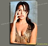 ANGELINA JOLIE ORIGINAL MIXED MEDIA W OIL, GICLEE, & ACRYLIC 16X27X1.5