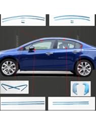 Home Improvement: Steel Window Full Complete Around Cover Trim 16 pcs For 2012 2013 HONDA CIVIC - GOOACC