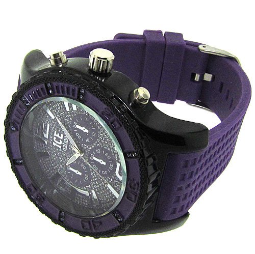 Cheap New Men's Black chunky hip hop large bling wrist watch