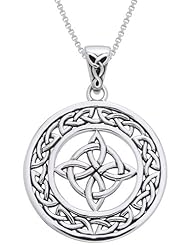 Sterling Silver Celtic Good Luck Knot Necklace