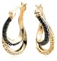 Yellow Gold Plated Sterling Silver Cubic Zirconia Earrings