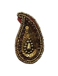 Art and Craft Supply: Beaded Paisley Shape Appliques Royal Brooch Sewing Dress Patches 5 Pcs India - ibaexports