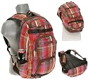 [ SPKY ] Rucksack CHECKED PACK mit Laptop Polsterfach [15,4 + 17 Zoll: 42 cm x 28 cm ] Schulrucksack /// BRAUN KARO
