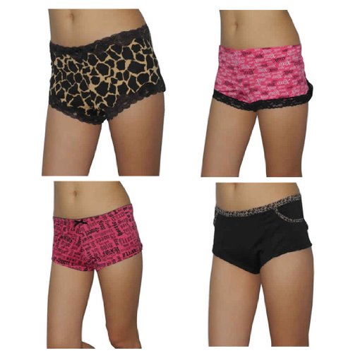 4 PACK: Ladies Sexy Stretch Hipster Brief Panties Underwear / Knickers - Multicolor