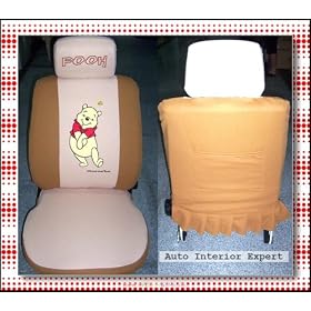10PCS WINNIE THE POOH UNIVERSAL CAR SUV SEAT COVER SET BEIGE W02