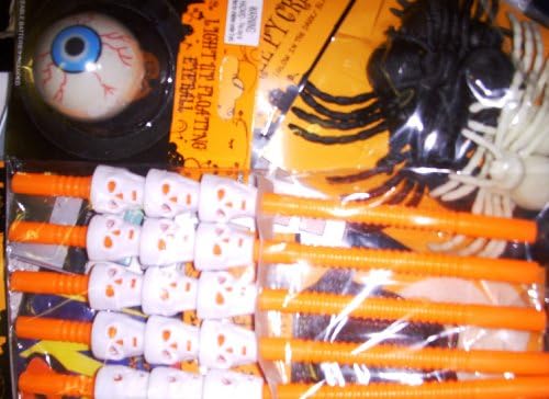 Light up Floating Eyeball & 5 Halloween Straw