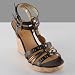 BURNEY Womens Wedge Sandals Brown