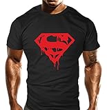 New Mens Evil Red Drip Gym T-Shirt - Training Top - Sports - Bodybuilding Casual Loose Fit Top
