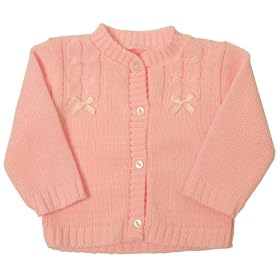 Dizzy Daisy Girls Cardigan with Two Bows (Pink, 6 - 12 Months)