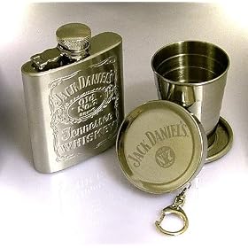 Jack Daniel's Hip Flask with Collapsible Cup