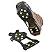 Flammi Stretch Fit Ice & Snow Grips with Anti-slip 10-Studs Traction Cleats over Footwear