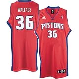Detroit Pistons Jerseys : adidas Detroit Pistons #36 Rasheed Wallace Red 2nd Road Swingman Basketball Jersey