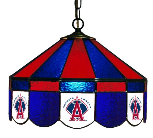 Imperial Los Angeles Angels Licensed 16-Inch Diameter Stained Glass Pub Light
