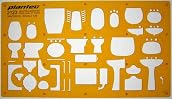 1:20 Scale Architectural Sanitary Plumbing Fixtures Architect Drafting Template Stencil - Technical Drafting Design Floor Plan Symbols