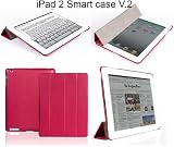 Invision® HOT PINK iPad 2 Smart Case CoverTM - Full Grade leather (PU) with Satin Inner Cloth - PREMIUM QUALITY & SUPERIOR DESIGN FEATURES, AUTO SLEEP/WAKE FUNCTION AS STANDARD.