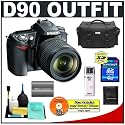 Nikon D90 Digital SLR Camera with 18-105mm AF-S DX VR Nikkor Lens [Outfit] + 4GB Card + EN-EL3e Battery + Case + Cameta Bonus Accessory Kit