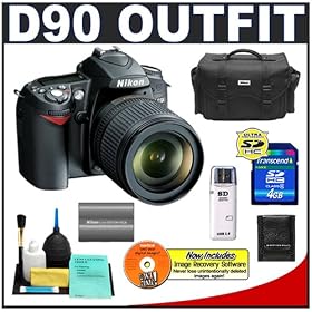 Nikon D90 Digital SLR Camera with 18-105mm AF-S DX VR Nikkor Lens [Outfit] + 4GB Card + EN-EL3e Battery + Case + Cameta Bonus Accessory Kit
