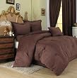 Chezmoi Collection 7 Pieces Solid Mocha Brown Microsuede Comforter 90"x92" bed-in-a-bag Set Queen Size Bed