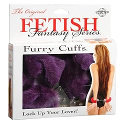 Fetish Fantasy Bondage Gear Purple Furry Metal Handcuffs