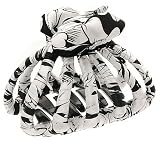 L. Erickson USA Covered Octopus Bun - Black/White Poppy Silk Print