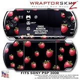 Strawberries on Black WraptorSkinz Skin and Screen Protector Kit fits Sony  ....