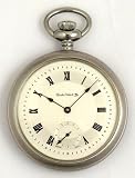 Dueber Swiss Mechanical Pocket Watch with Satin Chrome Open Face Case