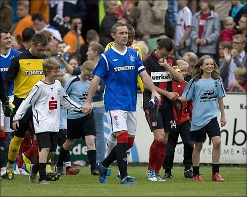 Photographic Prints of Soccer - Rangers v Bayer 04 Leverkusen - Pre Season Friendly - Takko Stadium from Rangers