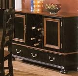 Two Tone Solid Wood Server with Wine Storage