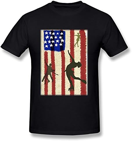 LINEINKE USA Figure Skating T-shirt For Men Black