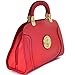 Dasein Fashion Leather Stitched Zip Around Gold Emblem Fashion Satchel, Shoulder Bag, Handbag, Tablet Bag, iPad Bag