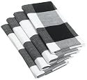 DII Palette Check Black and White Napkin Set of 4