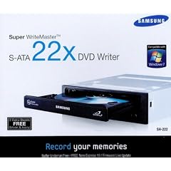 DVD-Brenner SAMSUNG "SH-222AB/RSMS " 22x/22x, SATA, retail, Dual Layer f�hig