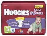 Huggies Supreme Little Movers Diapers, Jumbo Pack, Size 3, 16-28lbs 31 ea