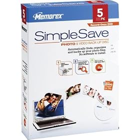 Memorex SimpleSave Photo & Video Back-Up Disc - 5 Pack